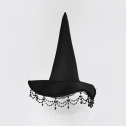 Чёрная ведьминская шляпа с бусинами – готический аксессуар на Хэллоуин