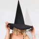 Чорний капелюх відьми з намистинами – готичний аксесуар на Геловін