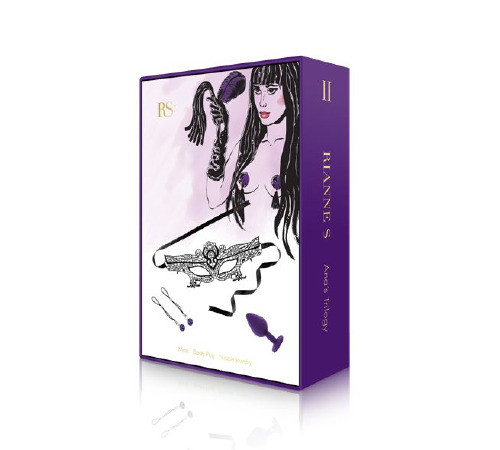 Романтический подарочный набор RIANNE S Ana's Trilogy Set II: пробка 2,7 см, лассо для сосков, маска
