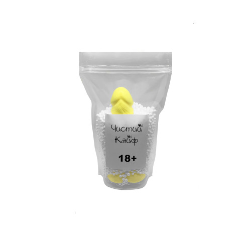 Крафтовое мыло-член с присоской Чистый Кайф Yellow size L, натуральное