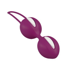 Вагинальные шарики Fun Factory SMARTBALLS DUO, бордово-белые, 2 шт, диаметр 3,2 и 3,6 см