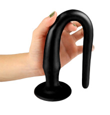 Силіконова анальна пробка довга, чорна, 40 см