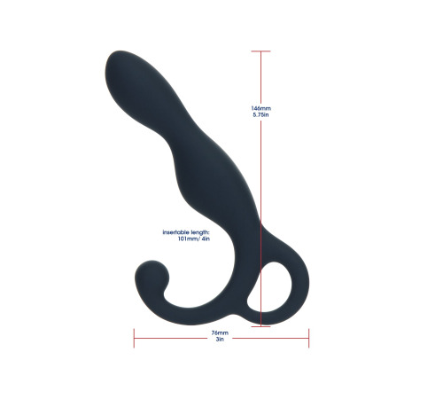 Массажер простаты Lux Active LX1 Anal Trainer 5.75″, Dark Blue, вибропуля в комплекте