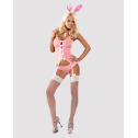 Эротический костюм зайки Obsessive Bunny suit 4 pcs costume pink S/M, розовый, топ с подвязками, тру