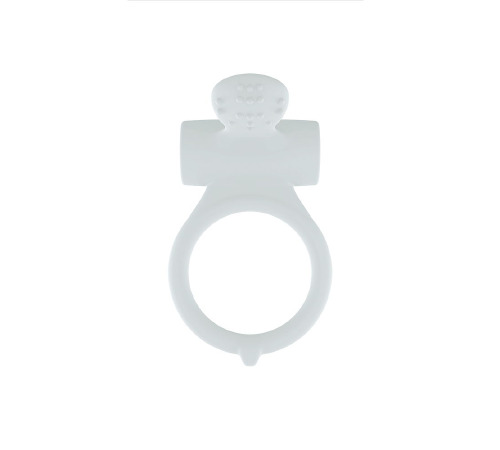 Эрекционное кольцо Dorcel Power Clit White PHOSPHO с вибрацией, белое, светится в темноте