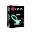 Эрекционное кольцо Dorcel Power Clit White PHOSPHO с вибрацией, белое, светится в темноте