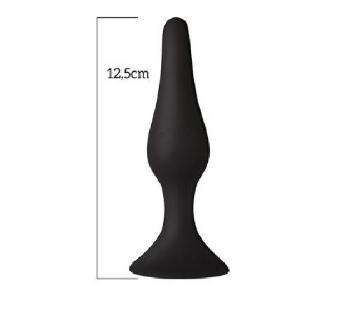 Анальна пробка з присоскою MAI Attraction Toys №34 Black, довжина 12,5см, діаметр 3,2см