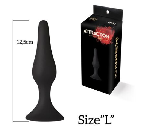 Анальна пробка з присоскою MAI Attraction Toys №34 Black, довжина 12,5см, діаметр 3,2см