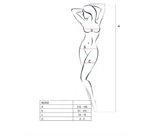 Бодистокинг Passion BS058 white, комбинезон, очень воздушный