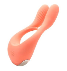 Вібратор для пар KISTOY Martin Orange, два мотори, кріплення на член, діаметр 3,2 см