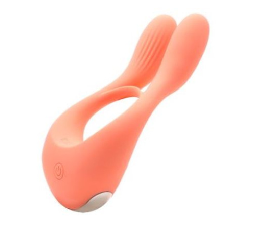 Вібратор для пар KISTOY Martin Orange, два мотори, кріплення на член, діаметр 3,2 см