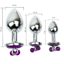 Металлическая анальная пробка S с колокольчиками, диаметр 2,8 см, длина 7 см