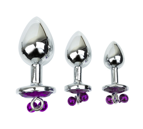 Металева анальна пробка S з дзвіночками, діаметр 2,8 см, довжина 7 см