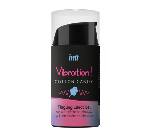 Рідкий вібратор Intt Vibration Cotton Candy (15 мл), густий гель, дуже смачний, діє до 30 хвилин