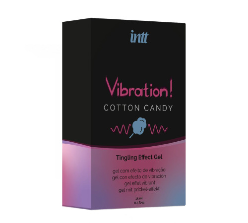 Рідкий вібратор Intt Vibration Cotton Candy (15 мл), густий гель, дуже смачний, діє до 30 хвилин