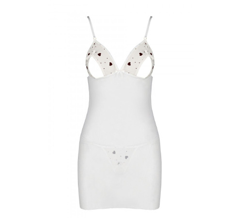Сорочка з вирізами на грудях + стрінги LOVELIA CHEMISE white L/XL - Passion