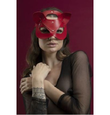 Маска кошечки Feral Feelings - Catwoman Mask, натуральная кожа, красная