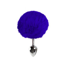 Металева анальна пробка S з синім хвостиком