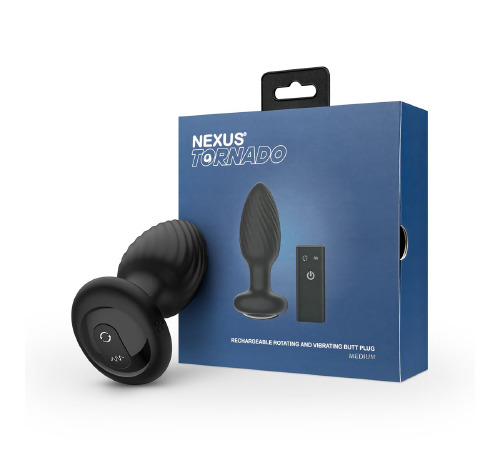 Анальна пробка Nexus TORNADO Medium, ротація+вібрація, пульт ДК