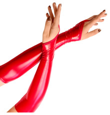 Виниловые митенки Art of Sex - Lora длинные, рамер S, Красный