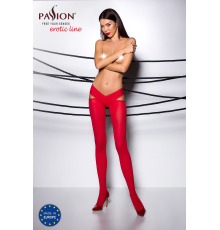 Эротические колготки TIOPEN 005 roso 1/2 (60 den) - Passion, с вырезом, оригинальный пояс