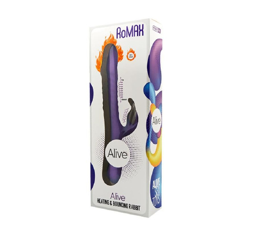 Вибратор-кролик с подогревом и ротацией Alive RoMAX Purple