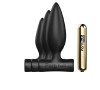 Набір анальних пробок Pornhub Anal Training Kit з перезаряджається вібропулей