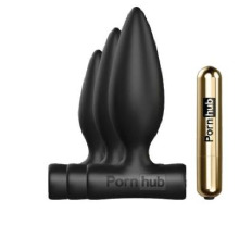 Набір анальних пробок Pornhub Anal Training Kit з перезаряджається вібропулей