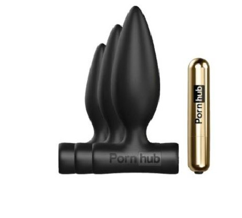 Набір анальних пробок Pornhub Anal Training Kit з перезаряджається вібропулей