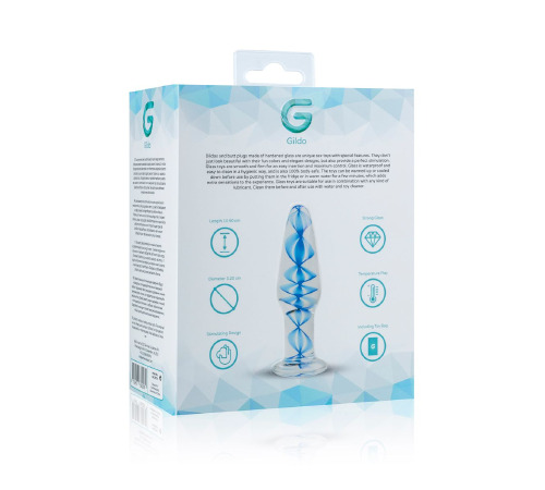 Стеклянная анальная пробка с внутренней спиралью Gildo Glass Buttplug No. 23