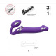 Безремінний страпон з вібрацією Strap-On-Me Vibrating Violet L, діам. 3,7 см, пульт ДК, регульований