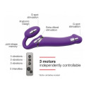 Безремневой страпон с вибрацией Strap-On-Me Vibrating Violet L, диаметр 3,7см, пульт ДУ, регулируемы