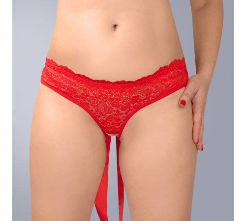 Сексуальні трусики Сюрприз Бант зі шлейфом і вирізом