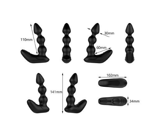 Массажер простаты и промежности Nexus Bendz Prostate Edition, 2 мотора, пульт ДУ