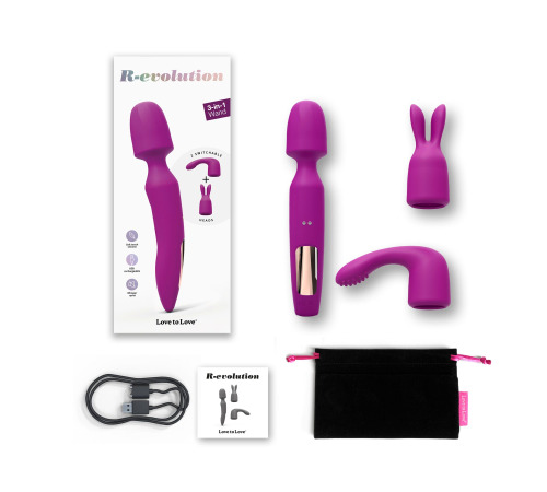 Вибромассажер с двумя насадками Love To Love R-EVOLUTION SWEET ORCHID, гибкая головка