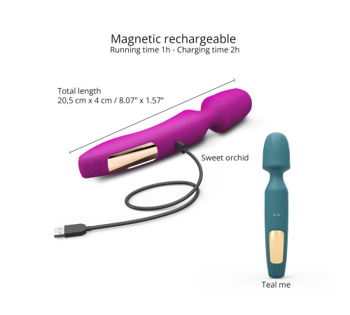Вибромассажер с двумя насадками Love To Love R-EVOLUTION SWEET ORCHID, гибкая головка