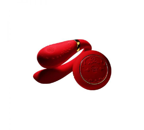 Вибромассажер для пар с функцией управления со смартфона ZALO Fanfan Set, Bright Red