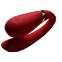 Вибромассажер для пар с функцией управления со смартфона ZALO Fanfan Set, Bright Red