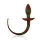 Силіконова анальна пробка з хвостиком, Зелено/Коричнева