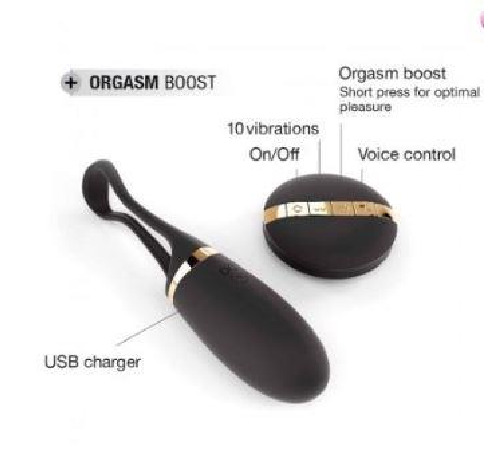 Віброяйце Dorcel Secret Delight Gold з пультом ДК, з турборежимом і голосовим керуванням