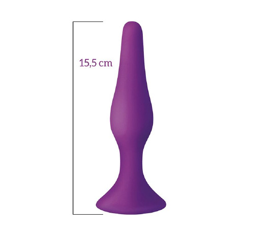 Анальна пробка з присоскою MAI Attraction Toys №35 Purple, довжина 15,5 см, діаметр 3,8см