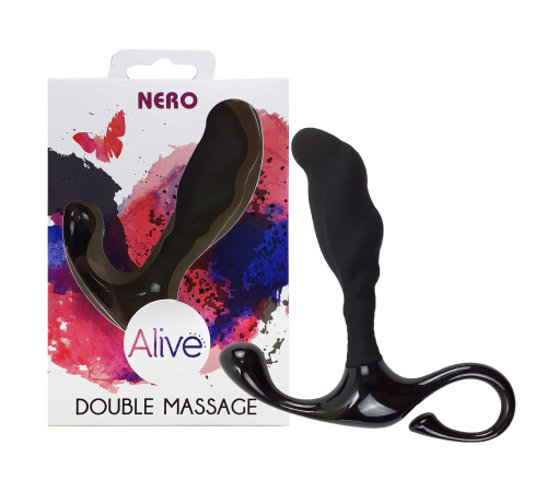 Самый недорогой массажер простаты Alive Nero для новичков, силикон и пластик, отлично для старта