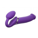 Безремневой страпон с вибрацией Strap-On-Me Vibrating Violet XL, диаметр 4,5см, пульт ДУ, регулируем