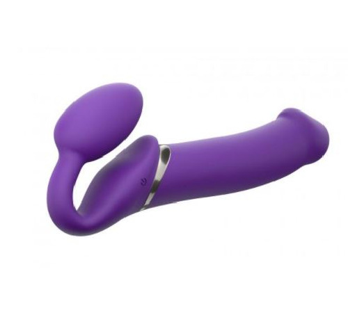 Безремінний страпон з вібрацією Strap-On-Me Vibrating Violet XL, діам. 4,5 см, пульт ДК, регульований
