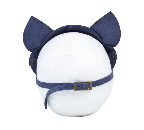 Премиум маска кошечки LOVECRAFT, натуральная кожа, голубая, подарочная упаковка