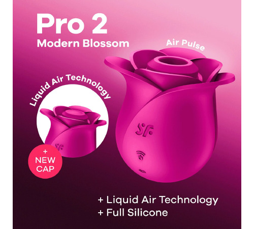 Вакуумный клиторальный стимулятор Satisfyer Pro 2 Modern Blossom, технология Liquid Air