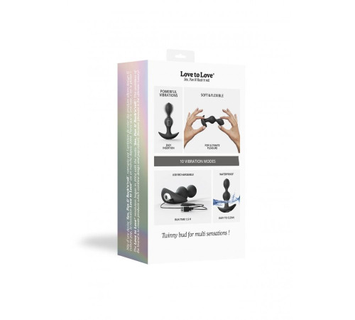 Анальний стимулятор, гнучкий з вібрацією Love To Love TWINNY BUD Black