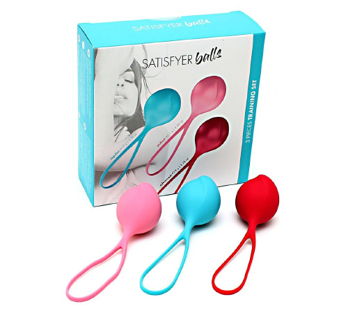 Вагінальні кульки Satisfyer Strengthening Balls (3шт), діаметр 3,8 см, маса 62-82-98г, монолітні