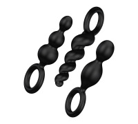 Набор анальных игрушек Satisfyer Plugs black (set of 3) - Booty Call, макс. диаметр 3см