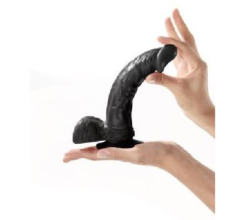 Фалоімітатор на присосці Real Body — Real Jayson Black, TPE, діаметр 4 см